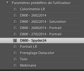Photopassion - Lightroom Parametres