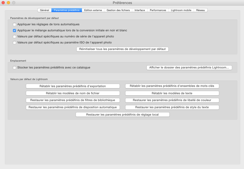 6 - Photopassion - Preset Menu